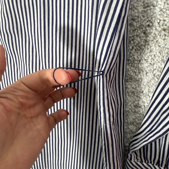 Lilly Pulitzer Blue Striped Long Sleeve Shirt Dress Size 6 - Picture 4 of 10